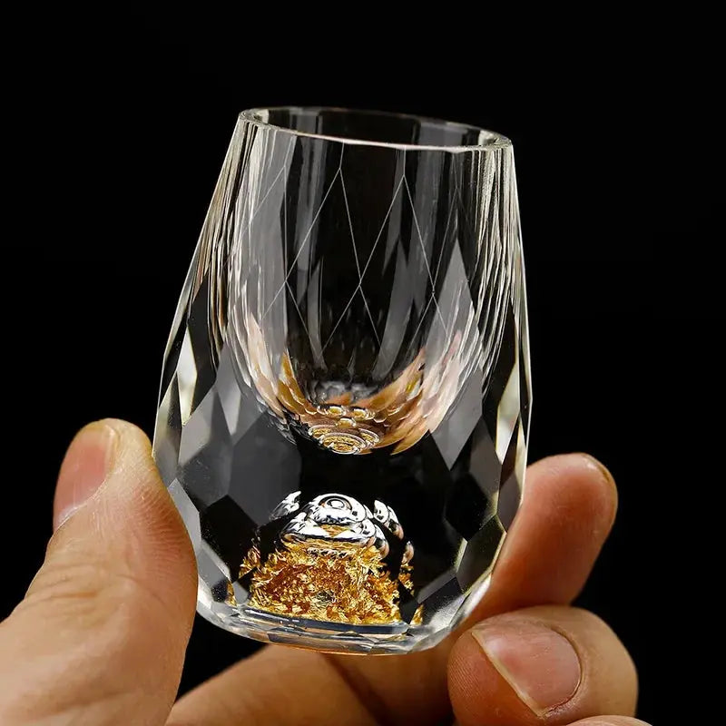 Set of 6 Elegant Cut Crystal Shot Glasses