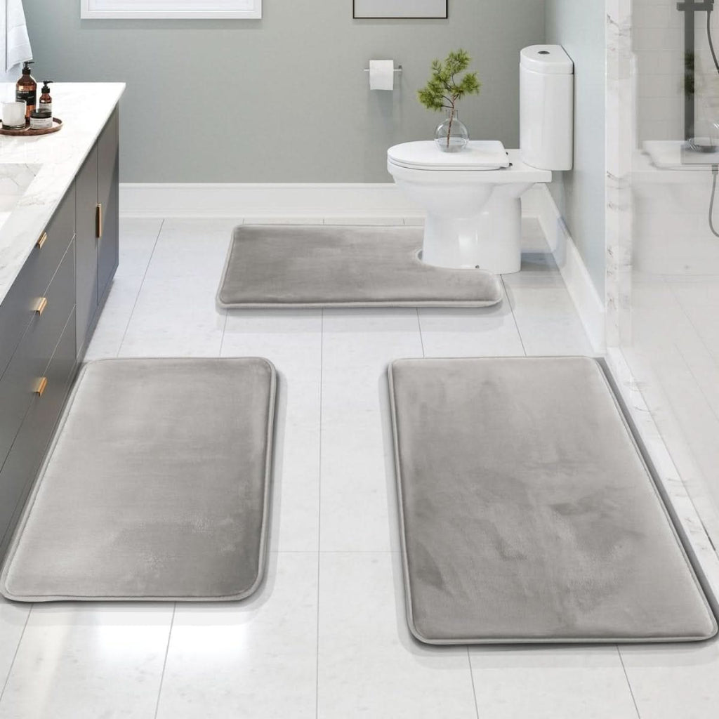 SerenityStep Plush Memory Foam Bath Mat Set - 3 Pieces