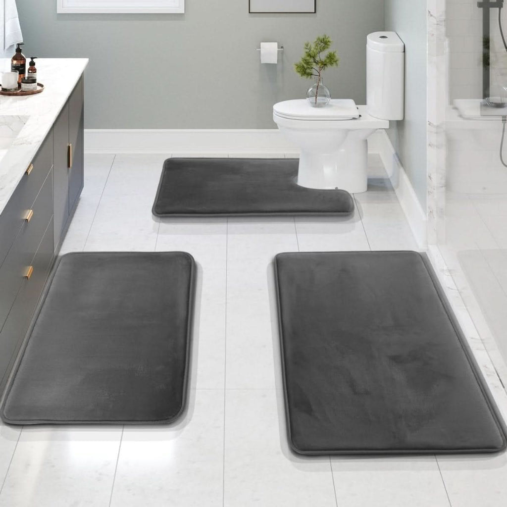 SerenityStep Plush Memory Foam Bath Mat Set - 3 Pieces