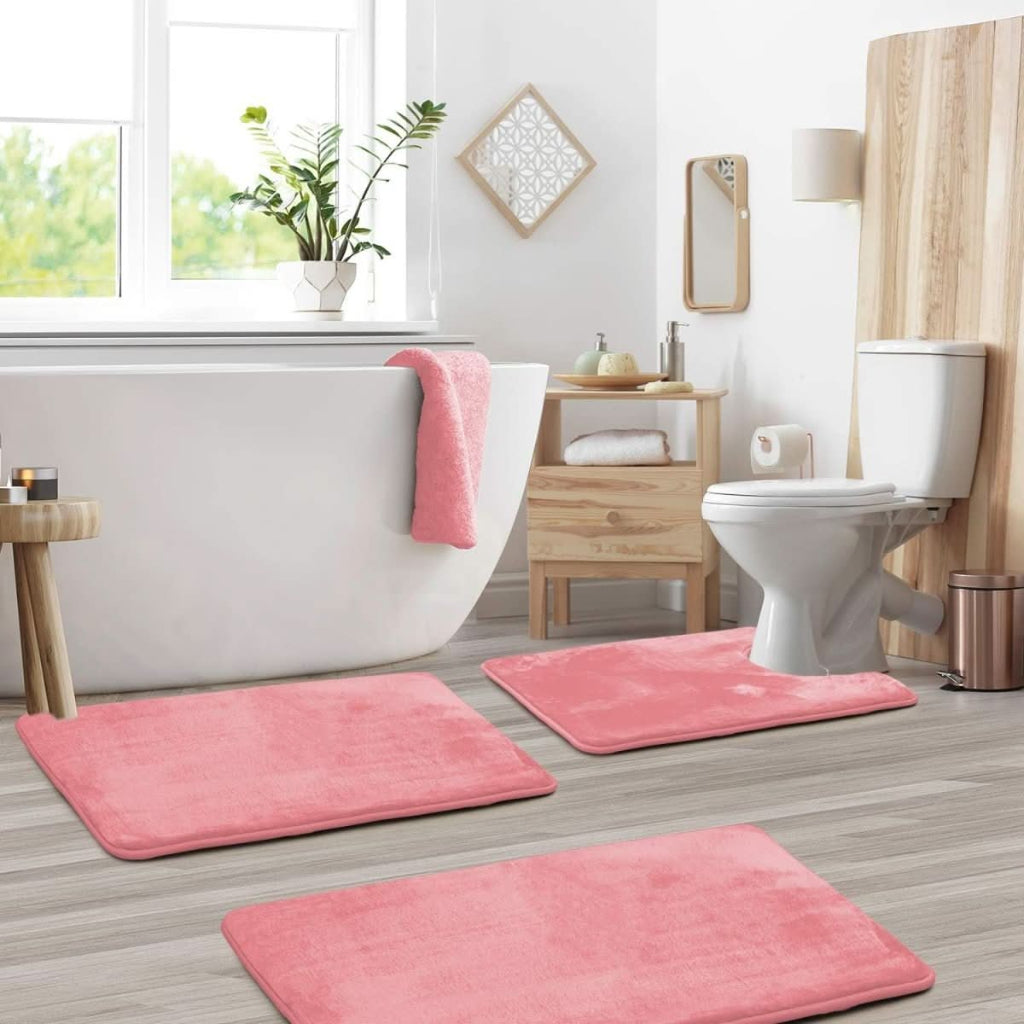 SerenityStep Plush Memory Foam Bath Mat Set - 3 Pieces