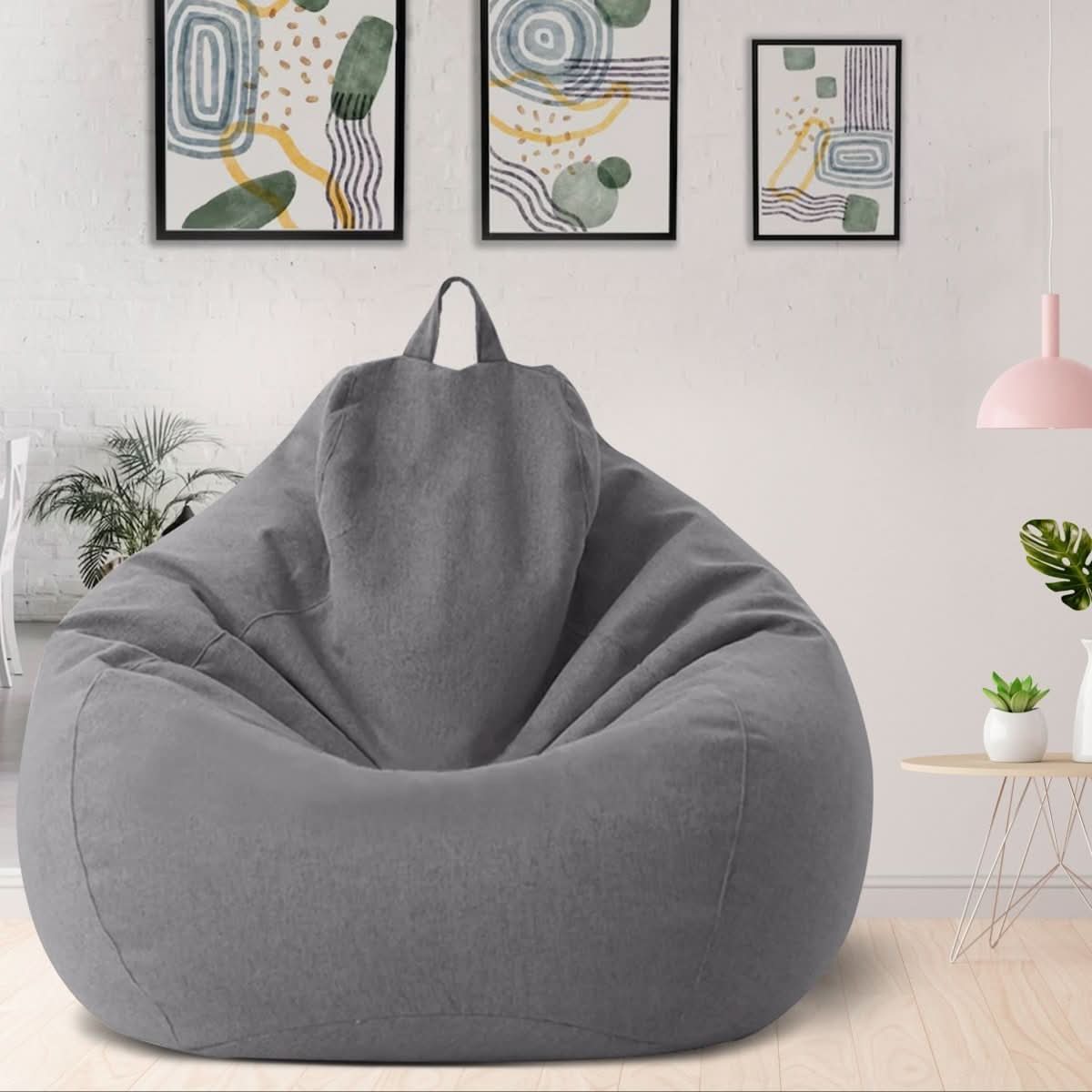 CozyNest Premium Linen Bean Bag Set with EPS Filling