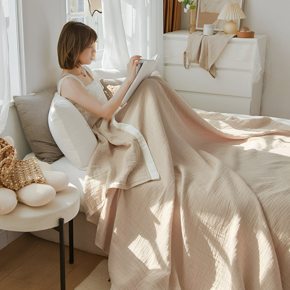 Breathable Summer Blanket | Multi-Layer Muslin Cotton for Cooling Comfort