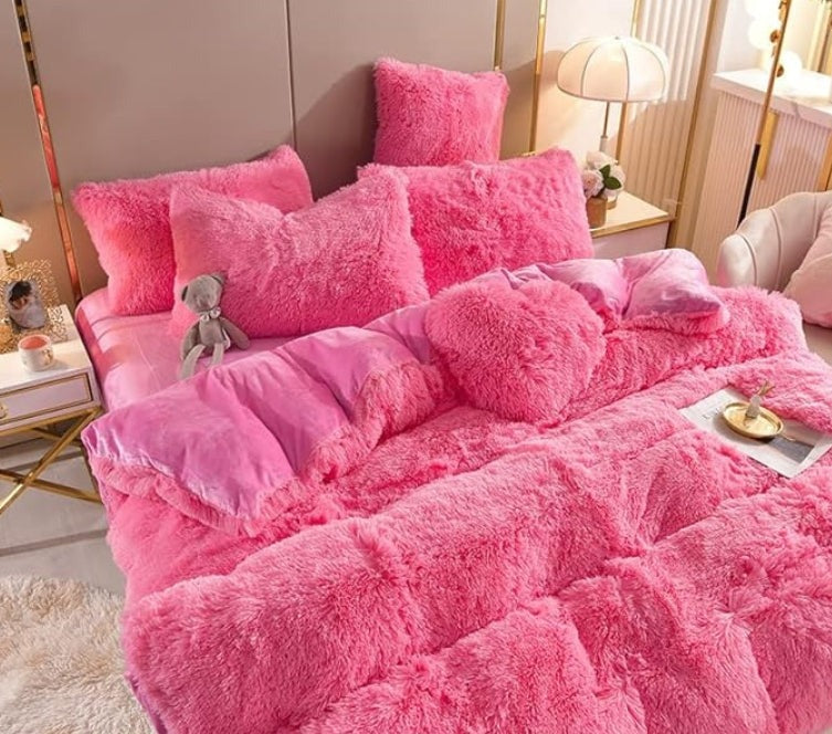 Plush Duvet Cover Set with Zipper and Corner Straps for Year-Round Comfort