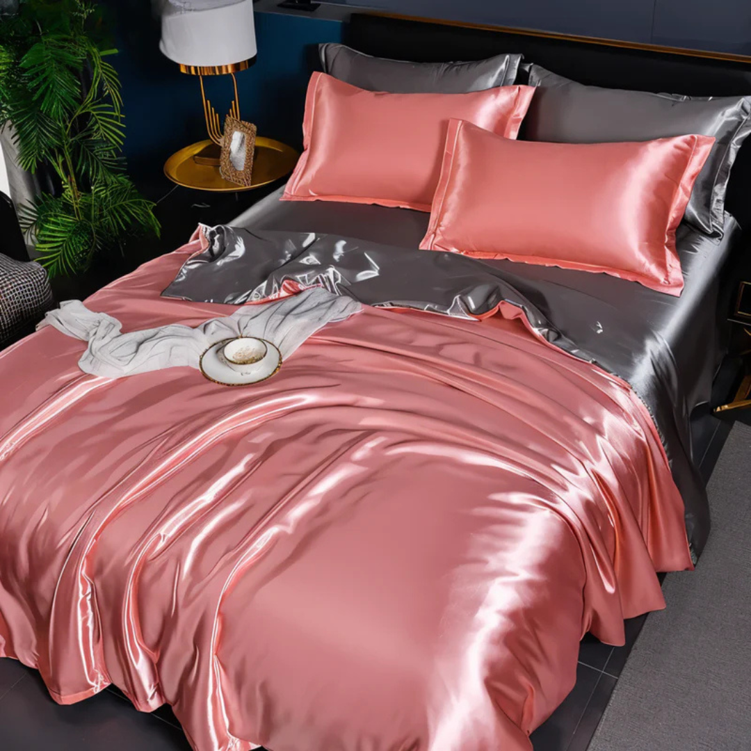 Silk Duvet Cover Set - Breathable Comfort for Elegant Bedding