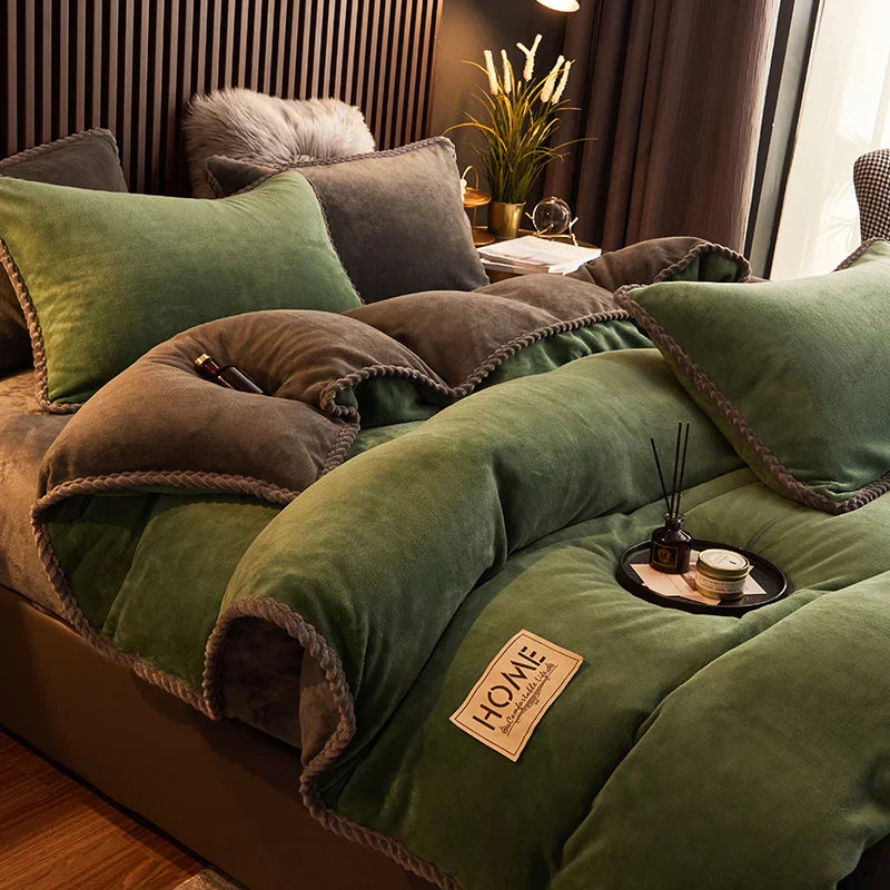 Ultra-Soft Velvet Fleece Duvet Cover Set for King and Queen Beds