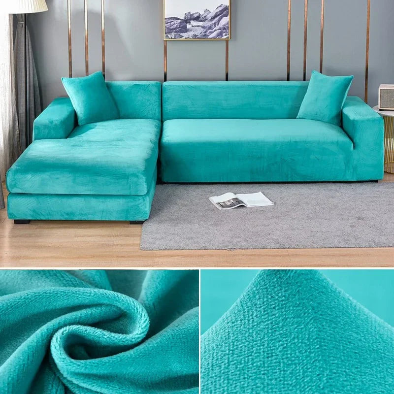 Soft Velvet Sofa Slipcover | Durable Stretch Fabric for Ideal Fit