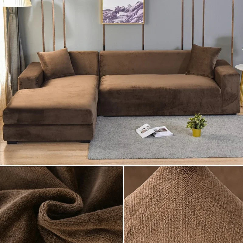 Soft Velvet Sofa Slipcover | Durable Stretch Fabric for Ideal Fit