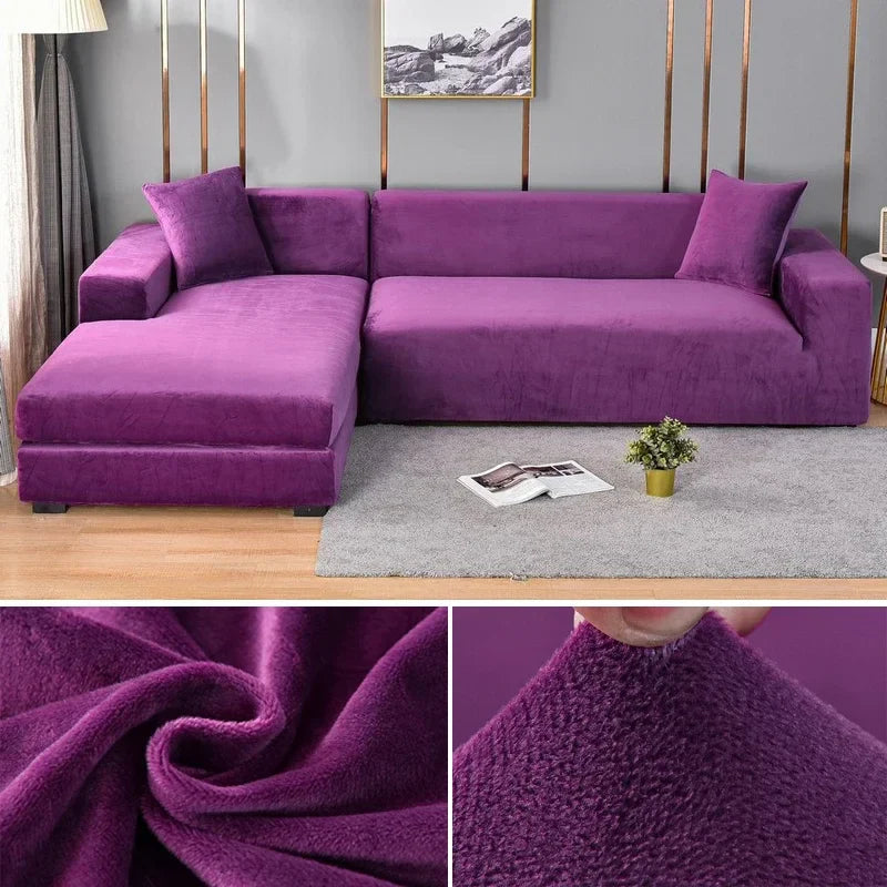 Soft Velvet Sofa Slipcover | Durable Stretch Fabric for Ideal Fit