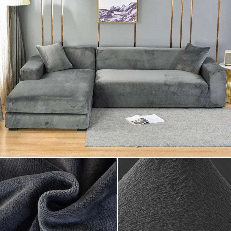 Soft Velvet Sofa Slipcover | Durable Stretch Fabric for Ideal Fit