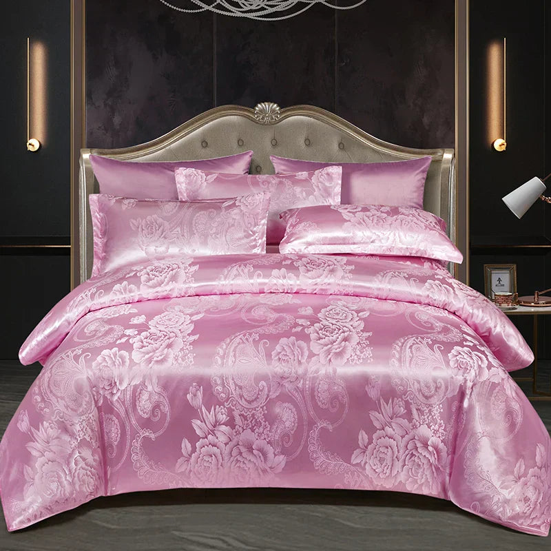 King Size Duvet Cover Set with Elegant Jacquard Pattern