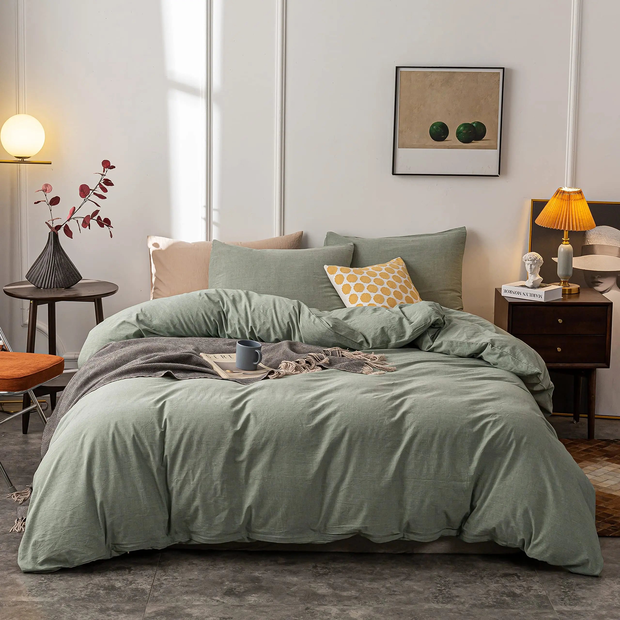 Lightweight Microfiber Duvet Cover Set with Zipper – Breathable Bedding for All Seasons