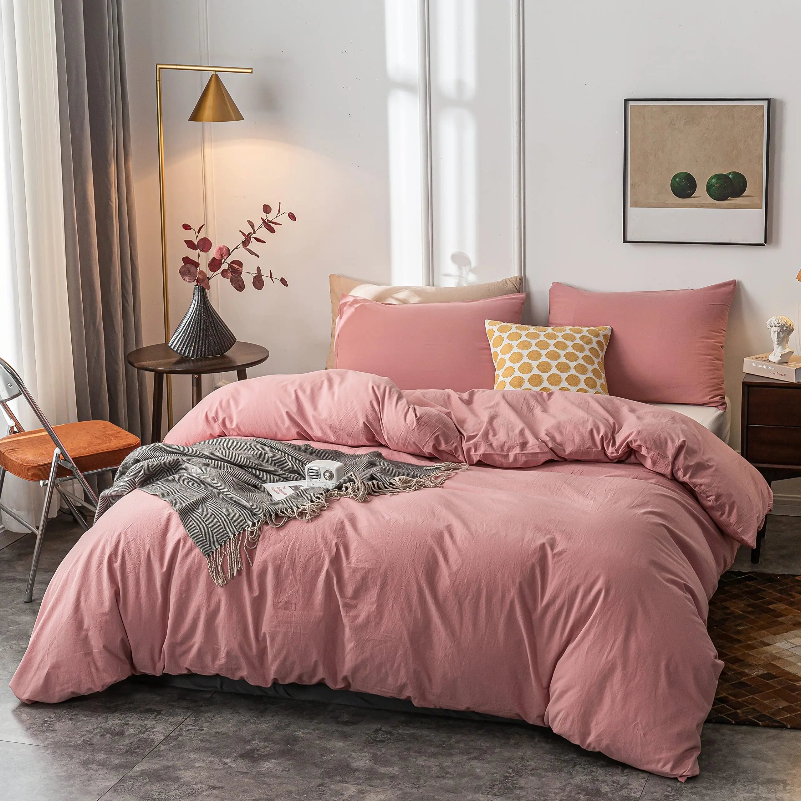 Lightweight Microfiber Duvet Cover Set with Zipper – Breathable Bedding for All Seasons