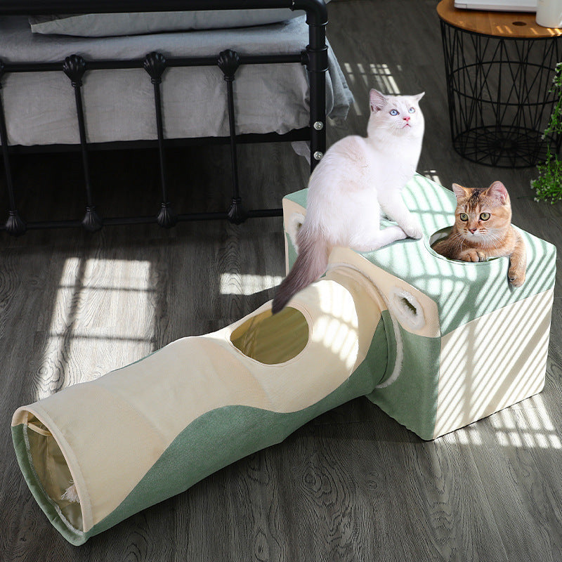 Indoor Cat House with Multi-Functional Design | Cozy Velvet Hideaway