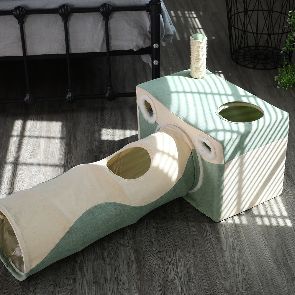 Indoor Cat House with Multi-Functional Design | Cozy Velvet Hideaway