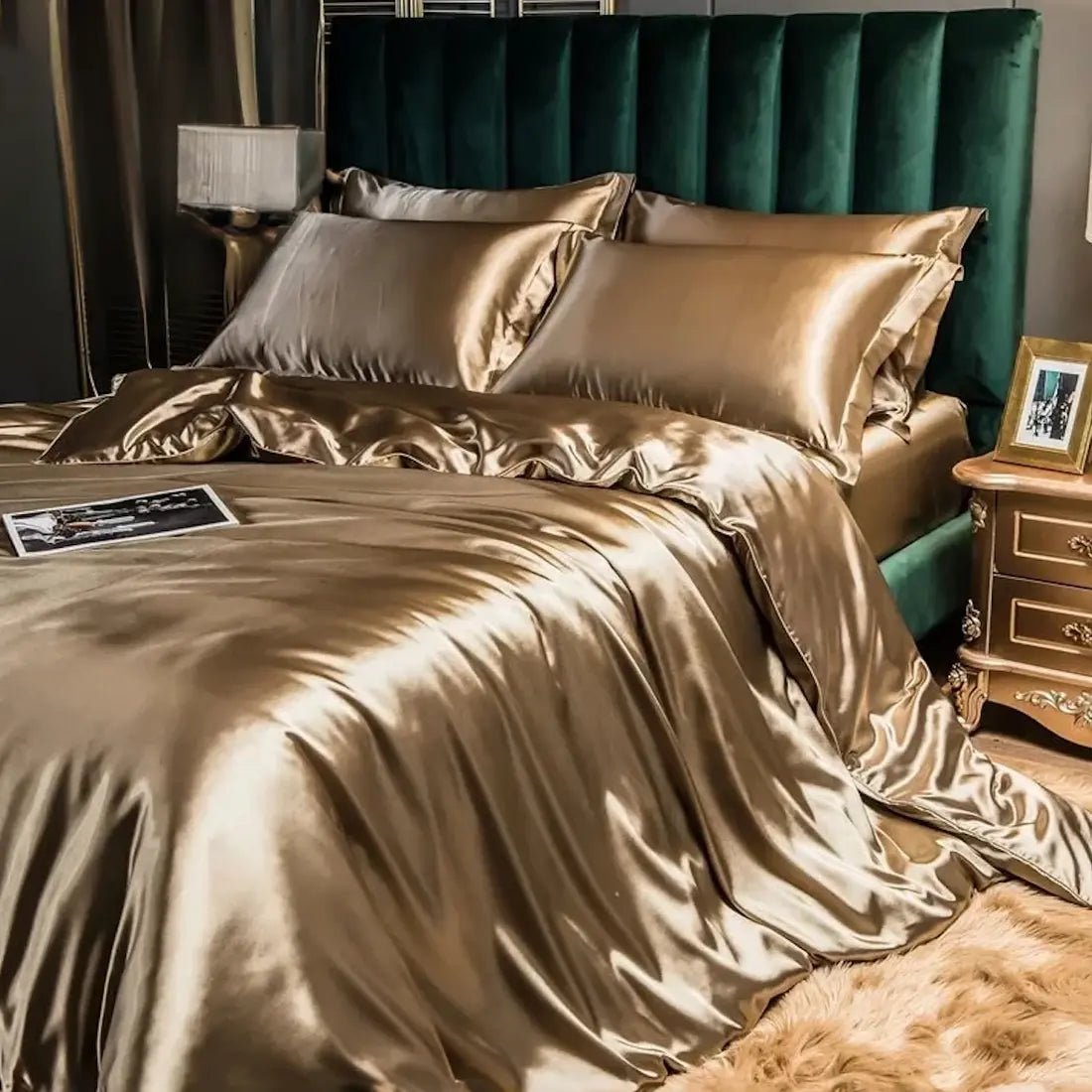 4-Piece Bedding Set with Mulberry Silk Duvet Covers and Pillowcases