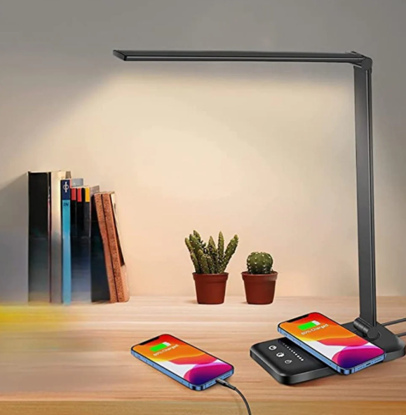Modern LED Table Lamp with Adjustable Design and Charging Port