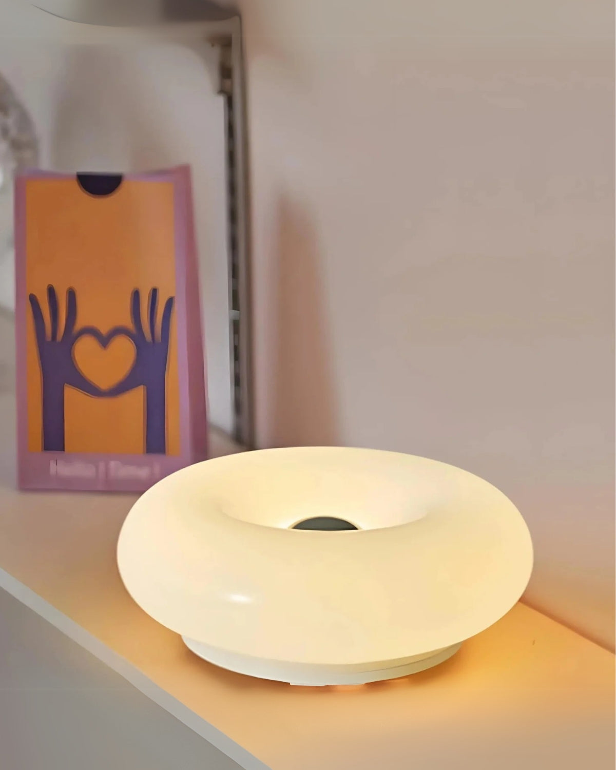 Soft LED Light Table Lamp in Round Donut Shape