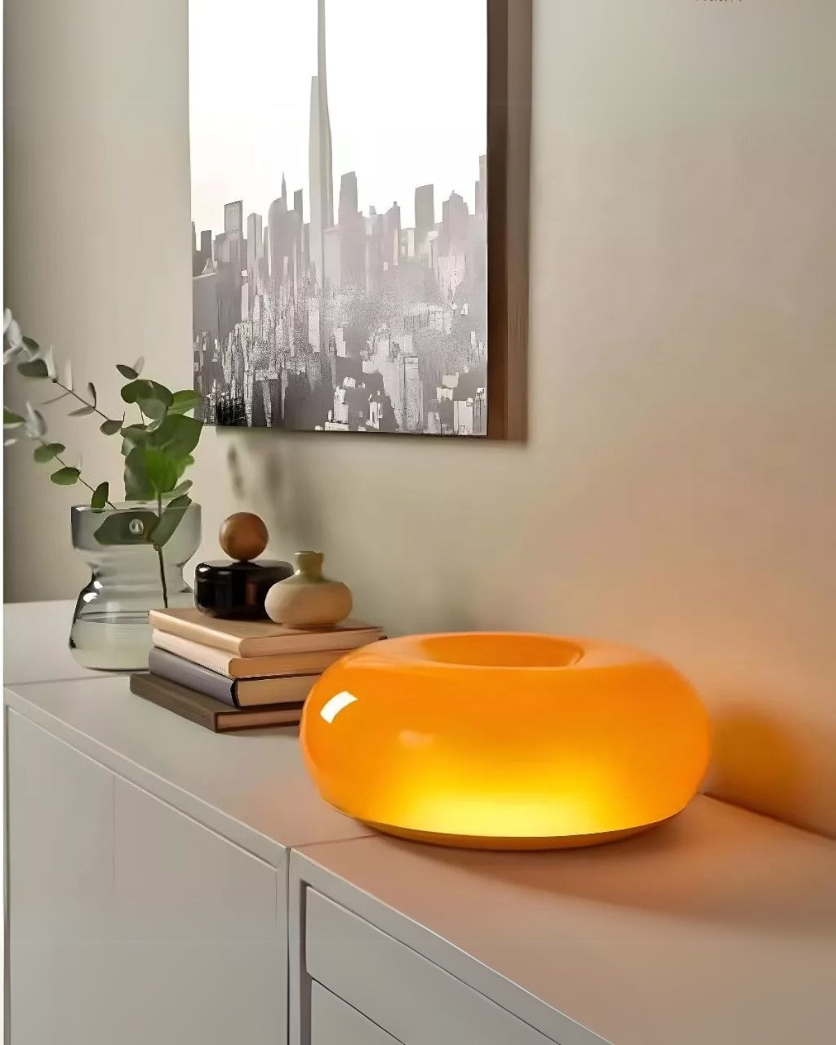 Soft LED Light Table Lamp in Round Donut Shape