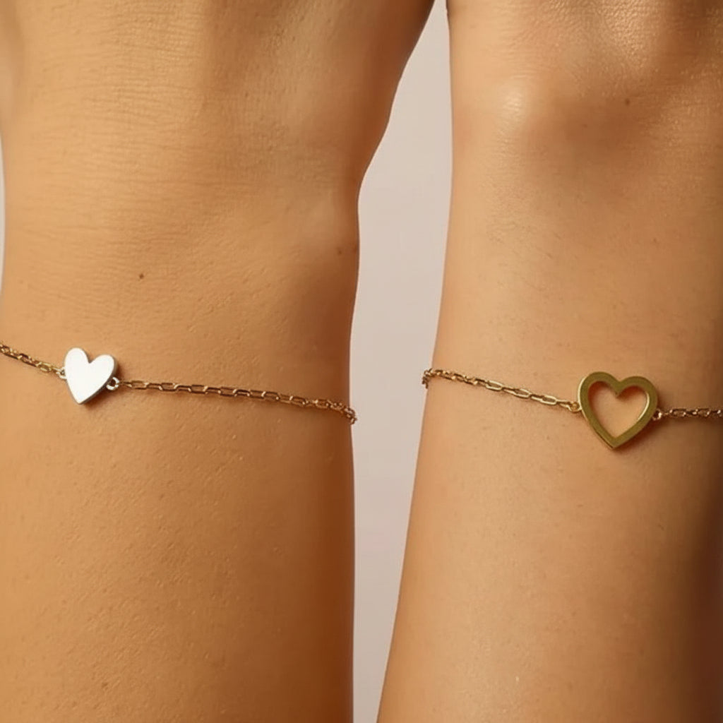 Intertwined Hearts Adjustable Couples Bracelet