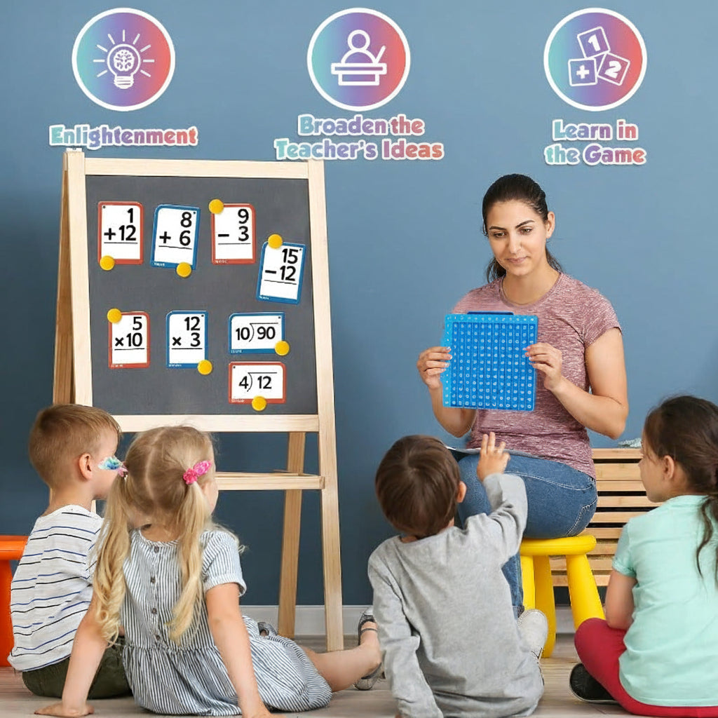 Interactive Silicone Math Board with Flashcards for Kids
