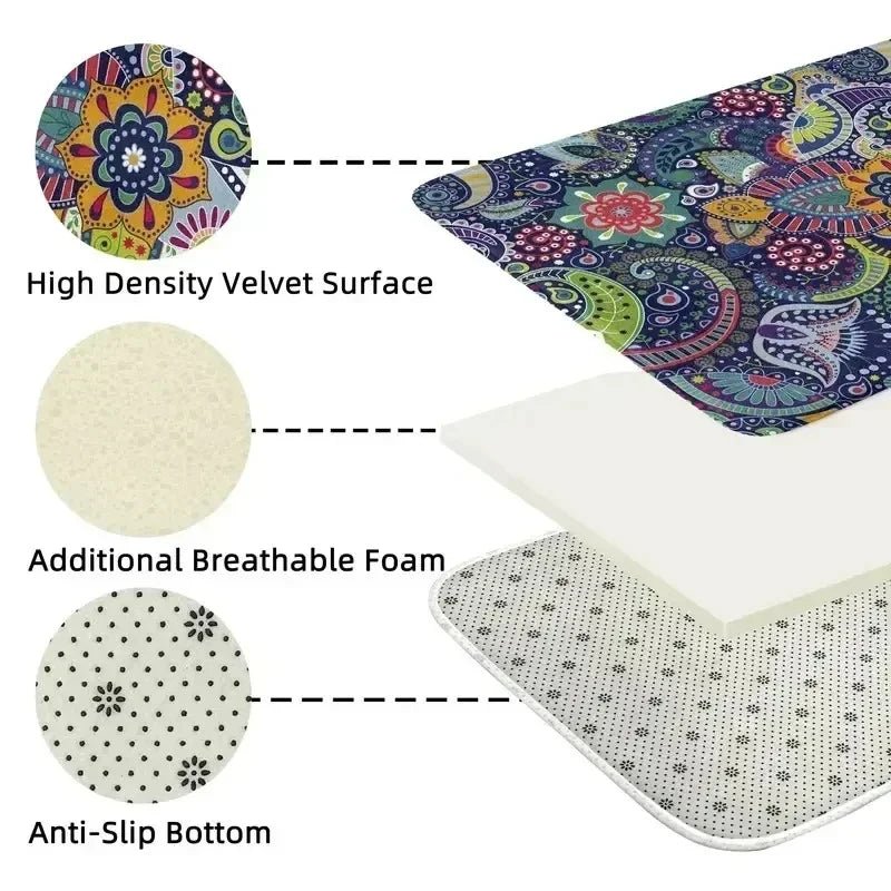 Retro Melody Guitar Design Area Rug with Cozy Flannel and Grip Backing