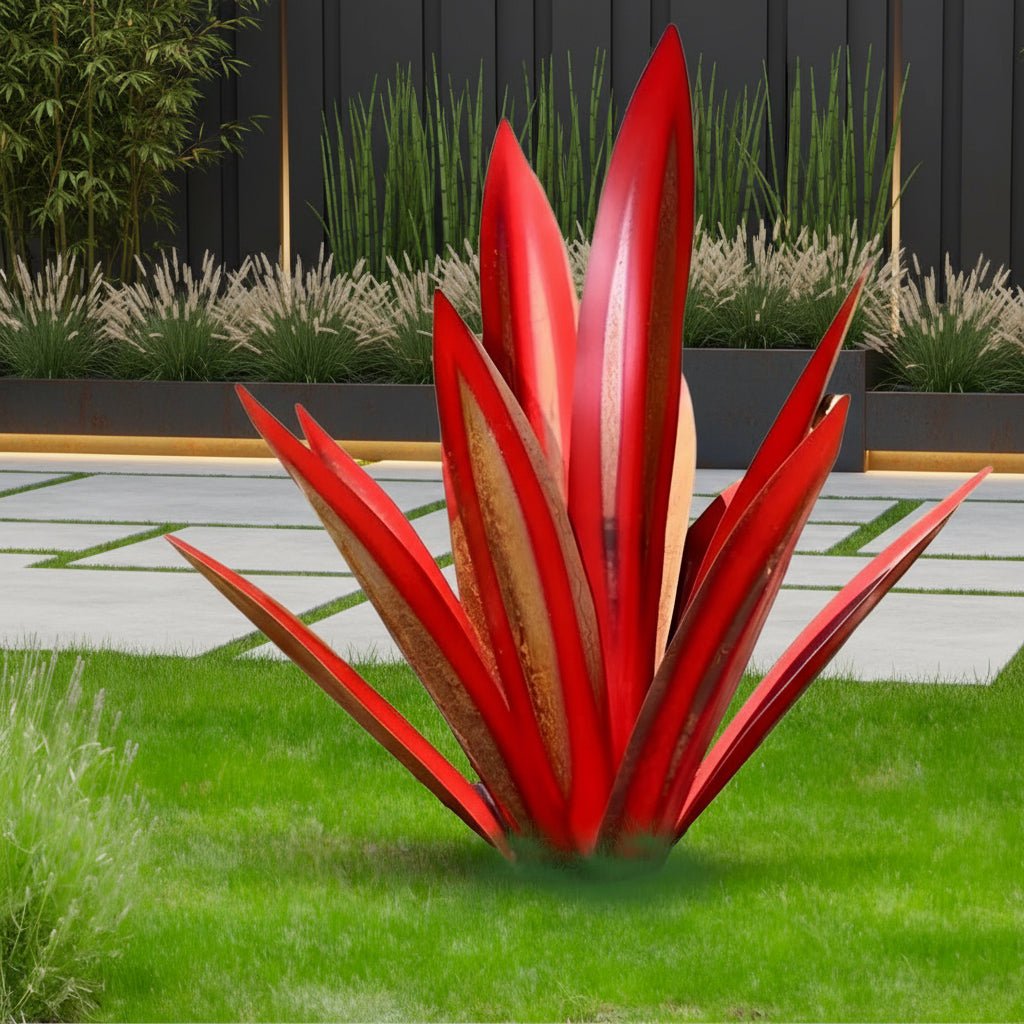 Vibrant Metal Succulent Sculpture for Modern Outdoor Spaces