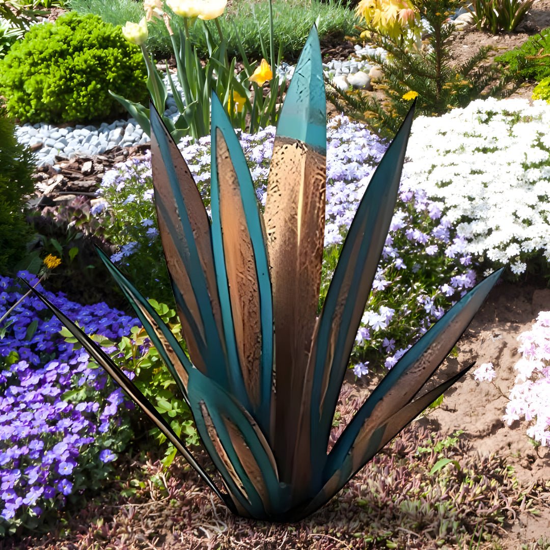 Vibrant Metal Succulent Sculpture for Modern Outdoor Spaces