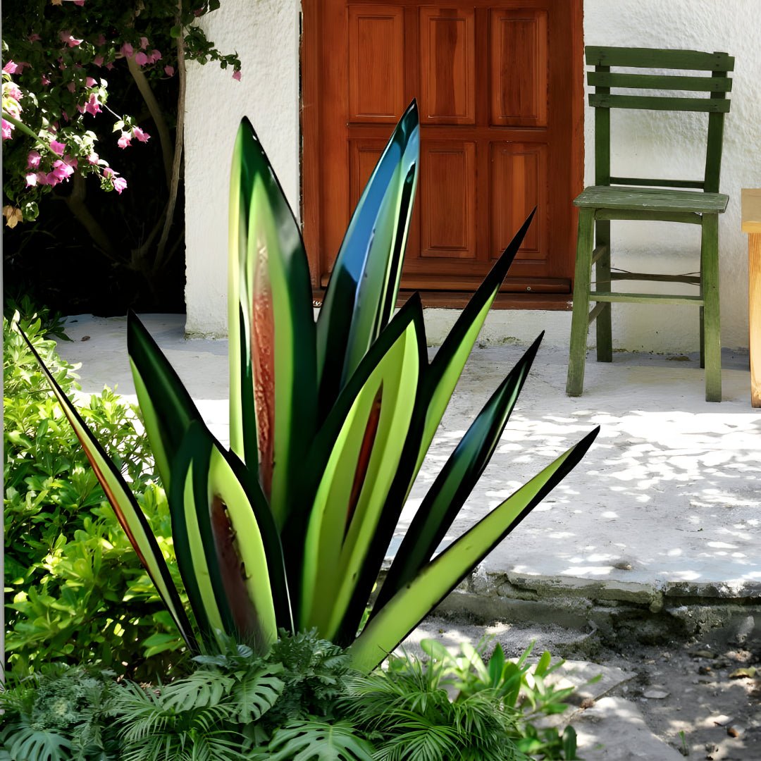 Vibrant Metal Succulent Sculpture for Modern Outdoor Spaces