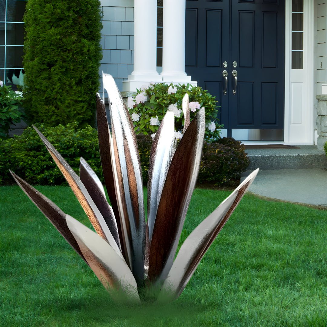 Vibrant Metal Succulent Sculpture for Modern Outdoor Spaces