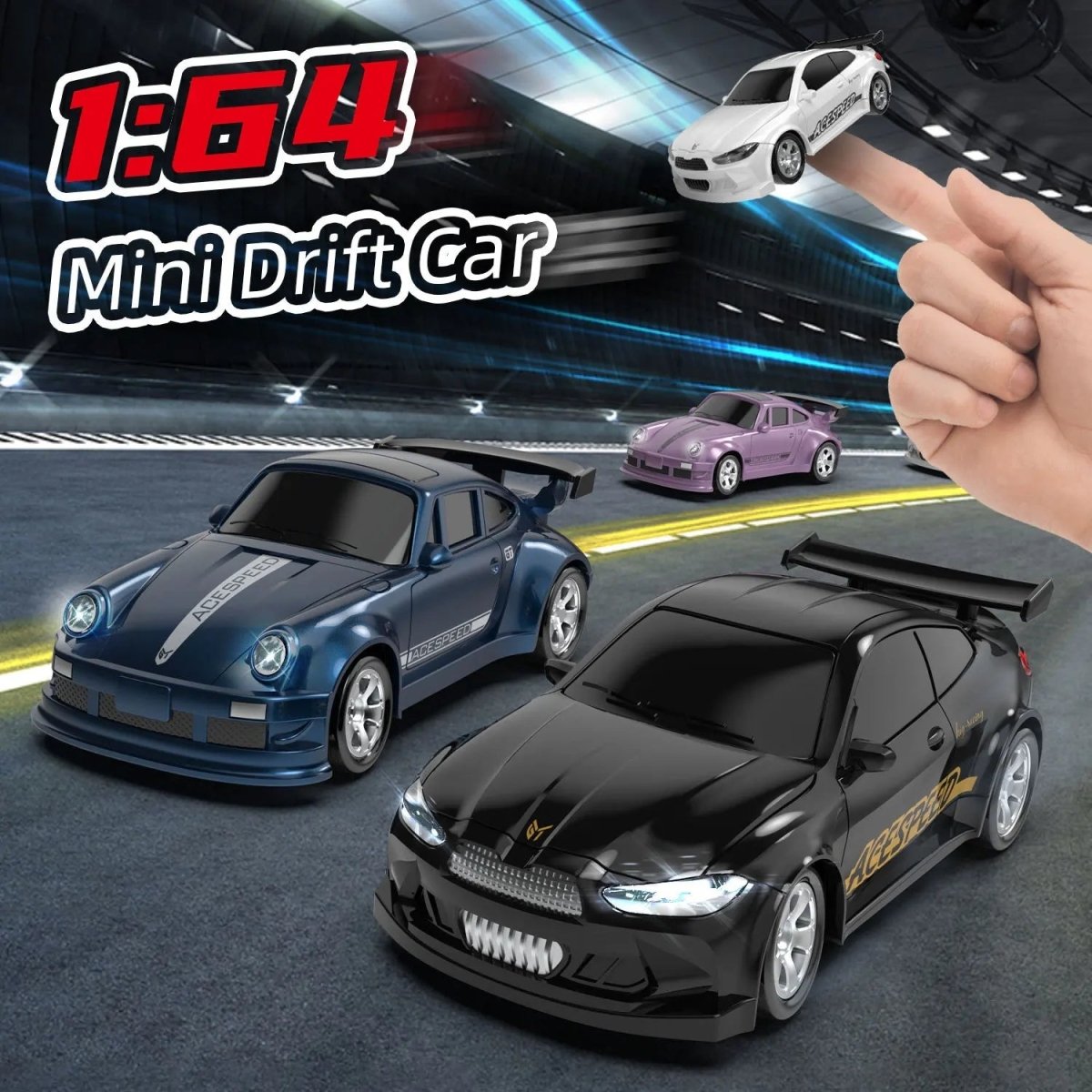 Speedster Mini 1:64 Racing Car with Remote Control and Drift Features