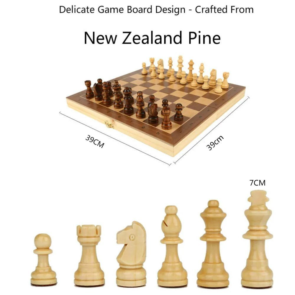 ClassicCraft Magnetic Wooden Chess Set with 39 cm Folding Board