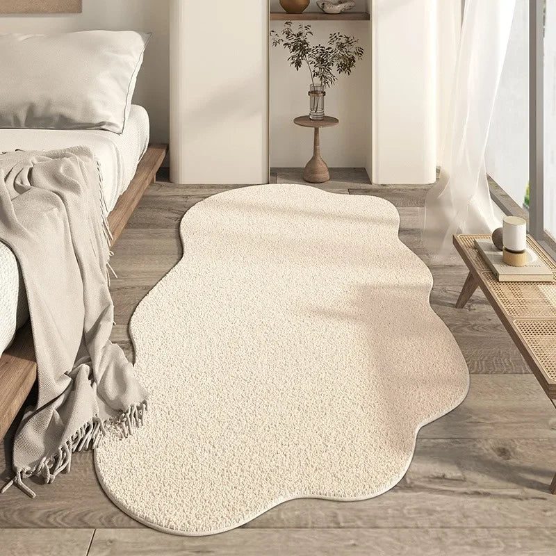 SerenityWave Contemporary Cream Area Rug with Unique Design