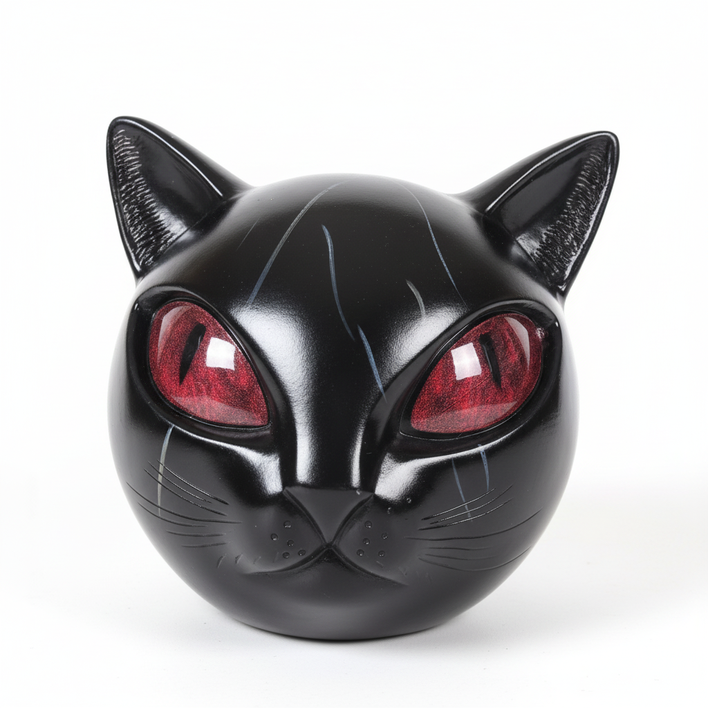Charming Cat Head Sculpture for Elegant Home Accents