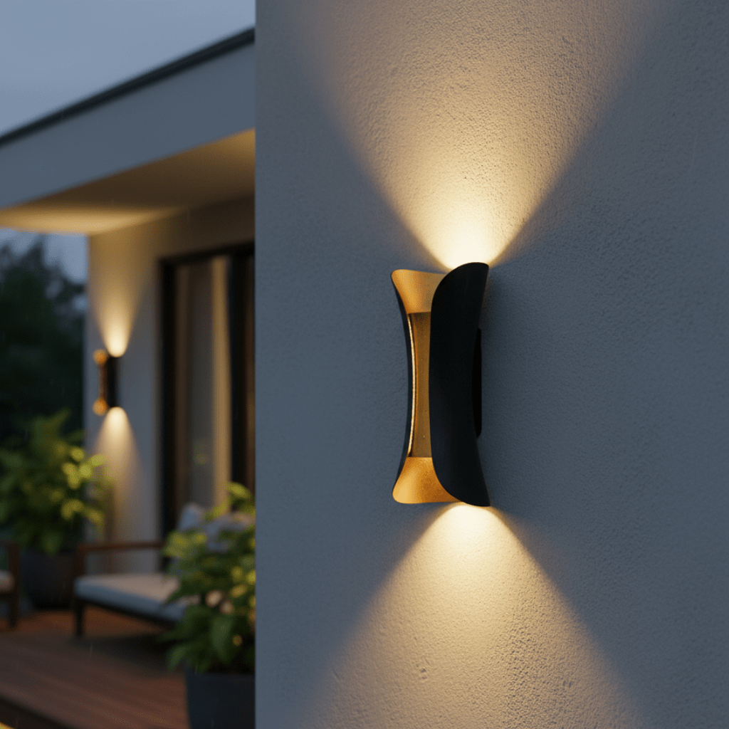 SleekWave Curved LED Outdoor Wall Light with Weatherproof Design