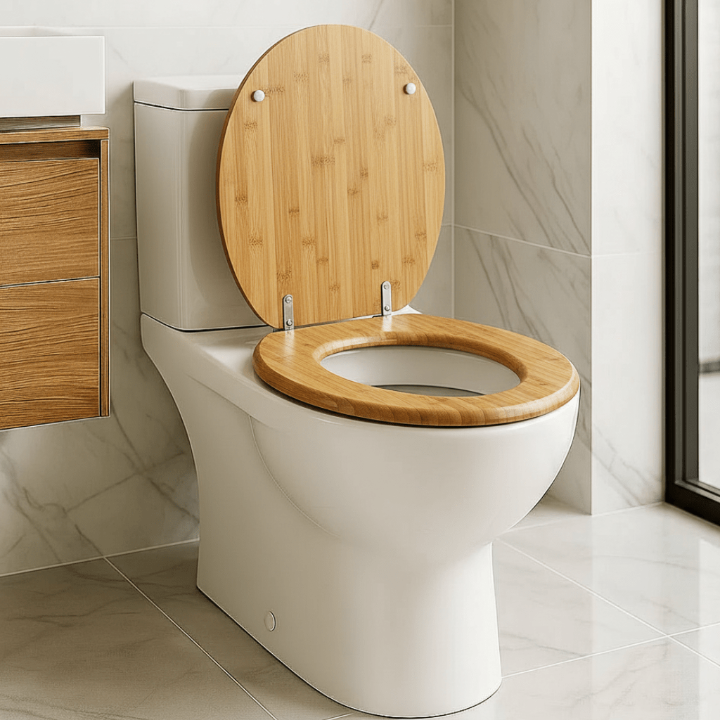 Natural Wood Toilet Seat With Silent Close Feature