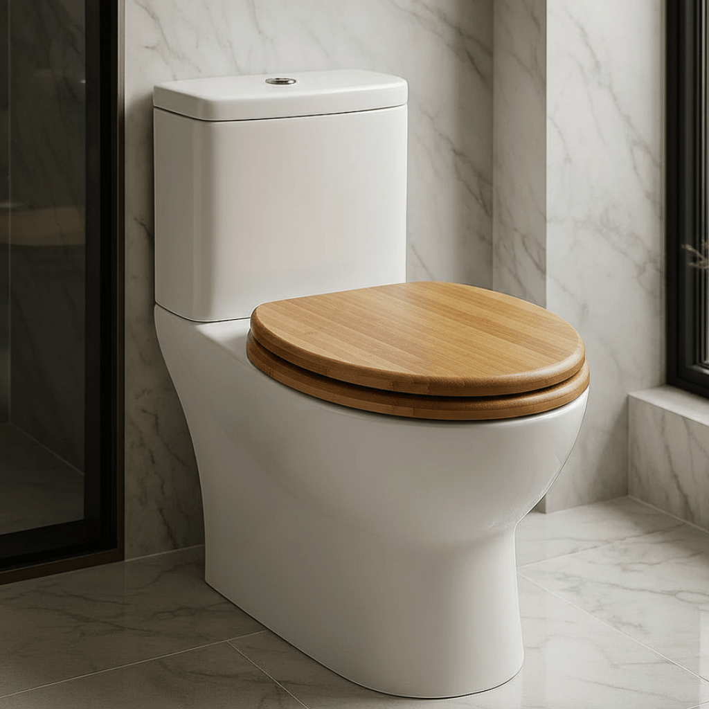 Natural Wood Toilet Seat With Silent Close Feature