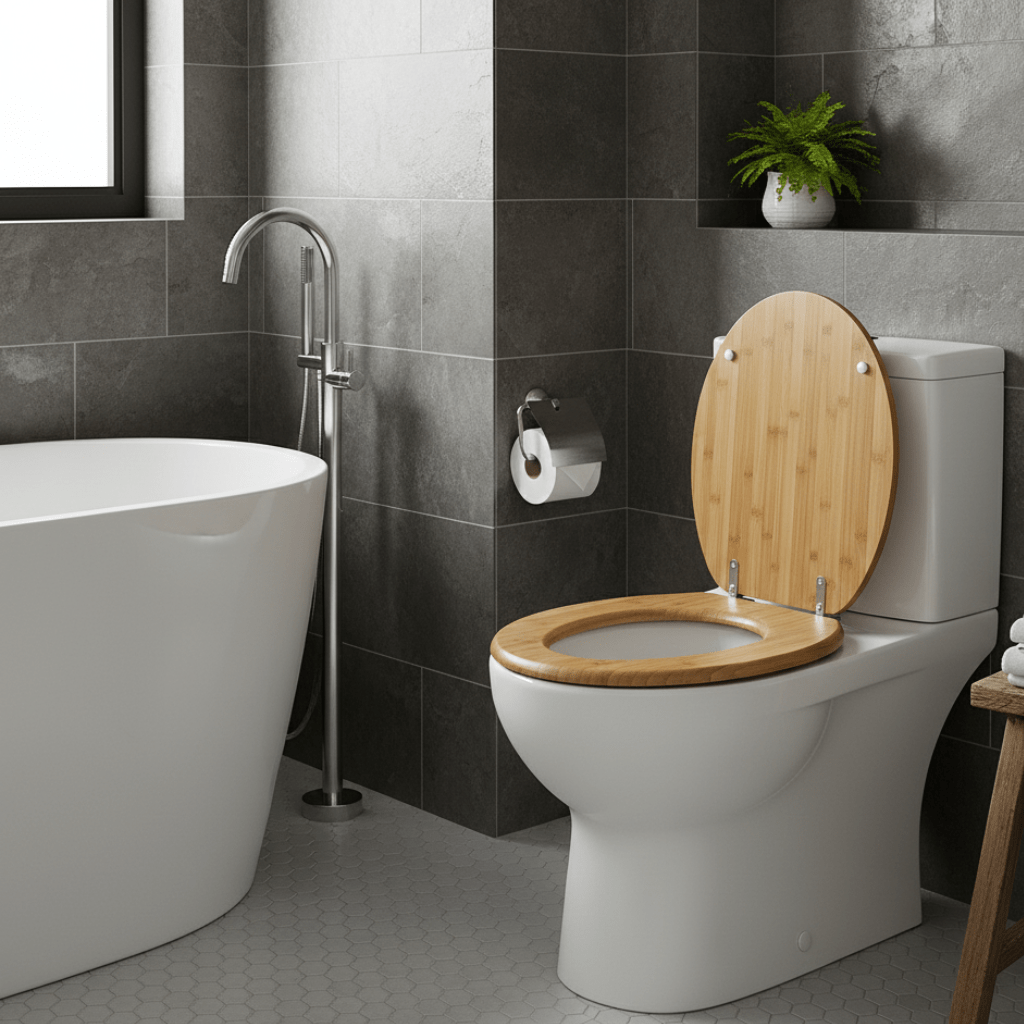 Natural Wood Toilet Seat With Silent Close Feature