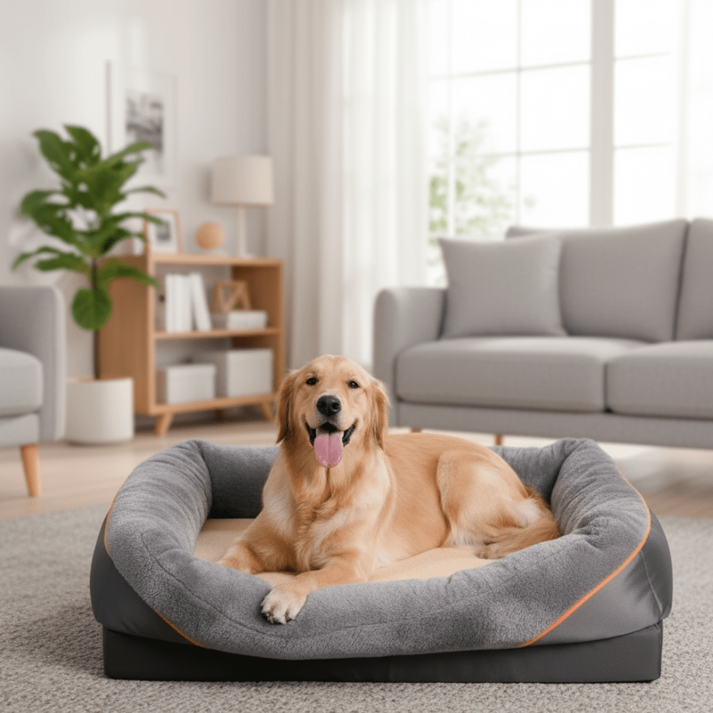 UltraComfort Waterproof Orthopedic Dog Bed with Support Pillow