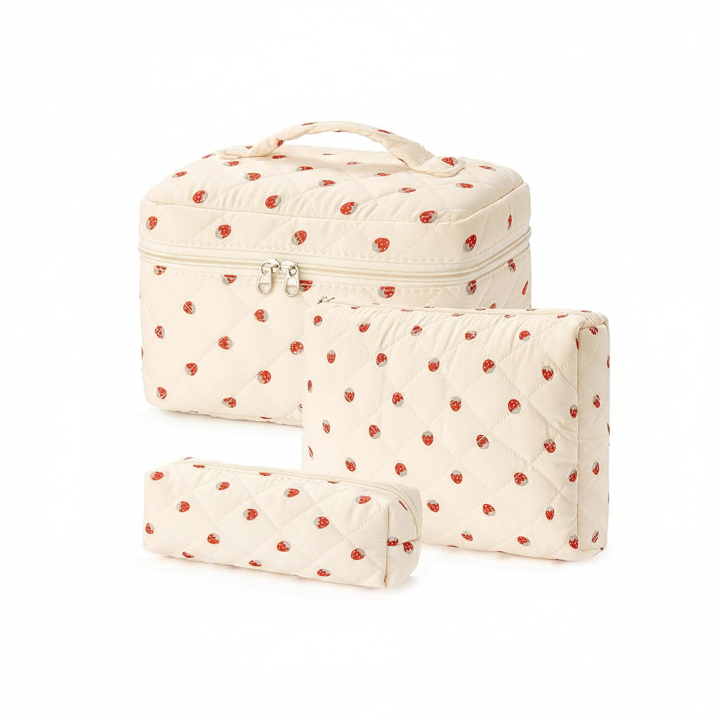 Chic Floral Travel Makeup Organizer Set for Everyday Essentials