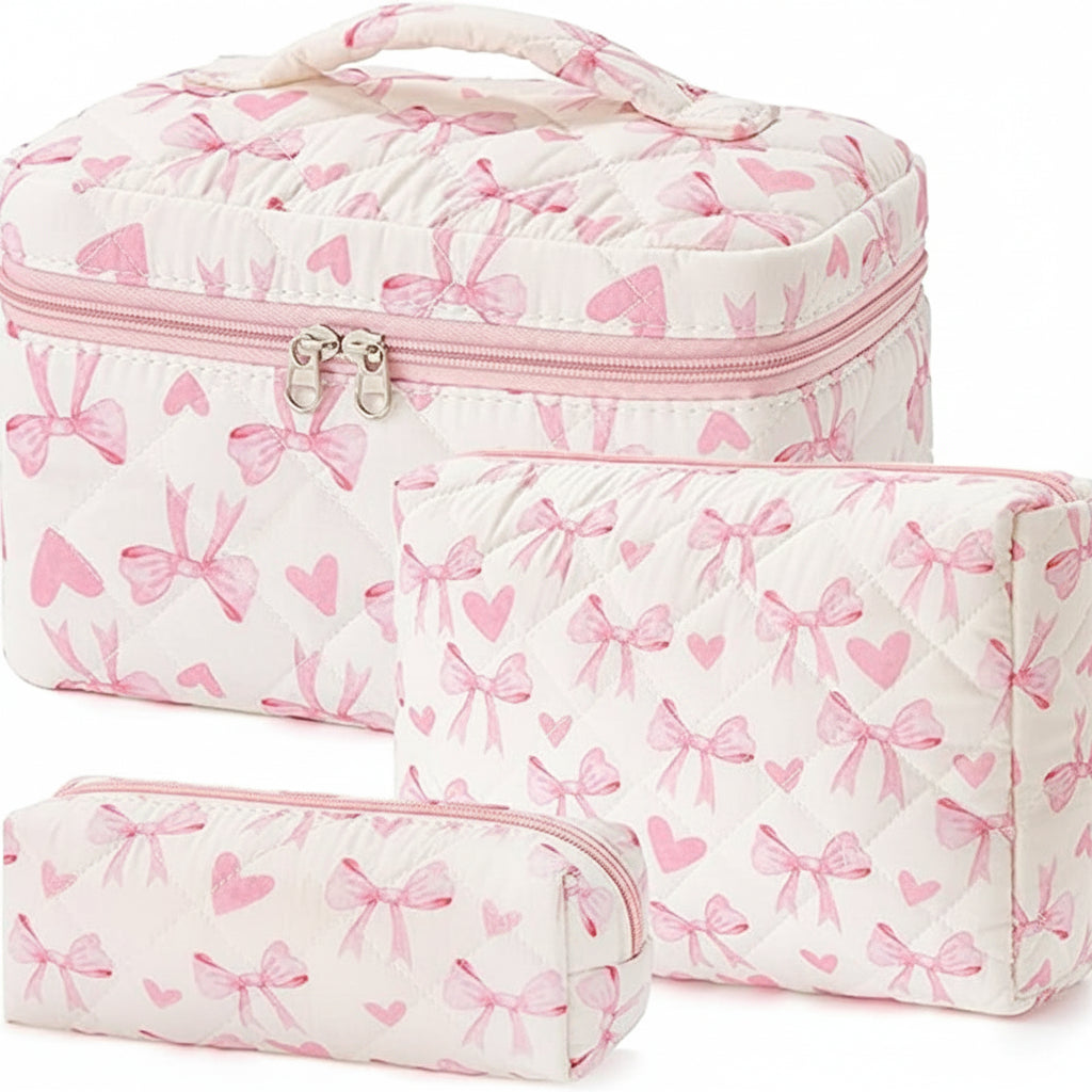Chic Floral Travel Makeup Organizer Set for Everyday Essentials