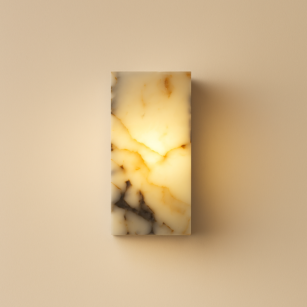MarbleGlow Compact Wall Sconce: Stylish Marble Lighting for Any Room