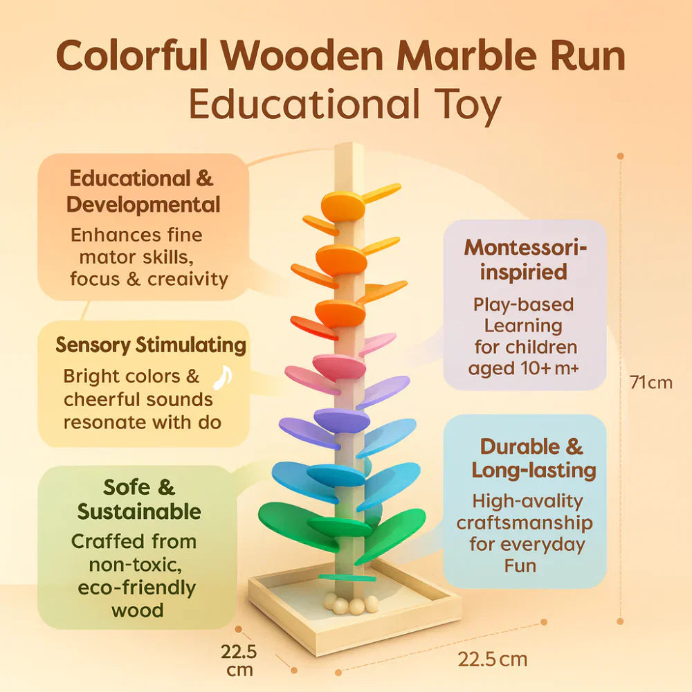 Vibrant Wooden Ball Track for Kids – Engaging Educational Toy