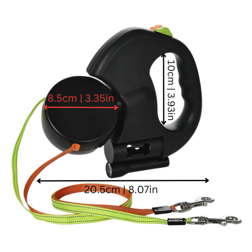 Dual-Dog Leash with Ergonomic Handles for Effortless Walks