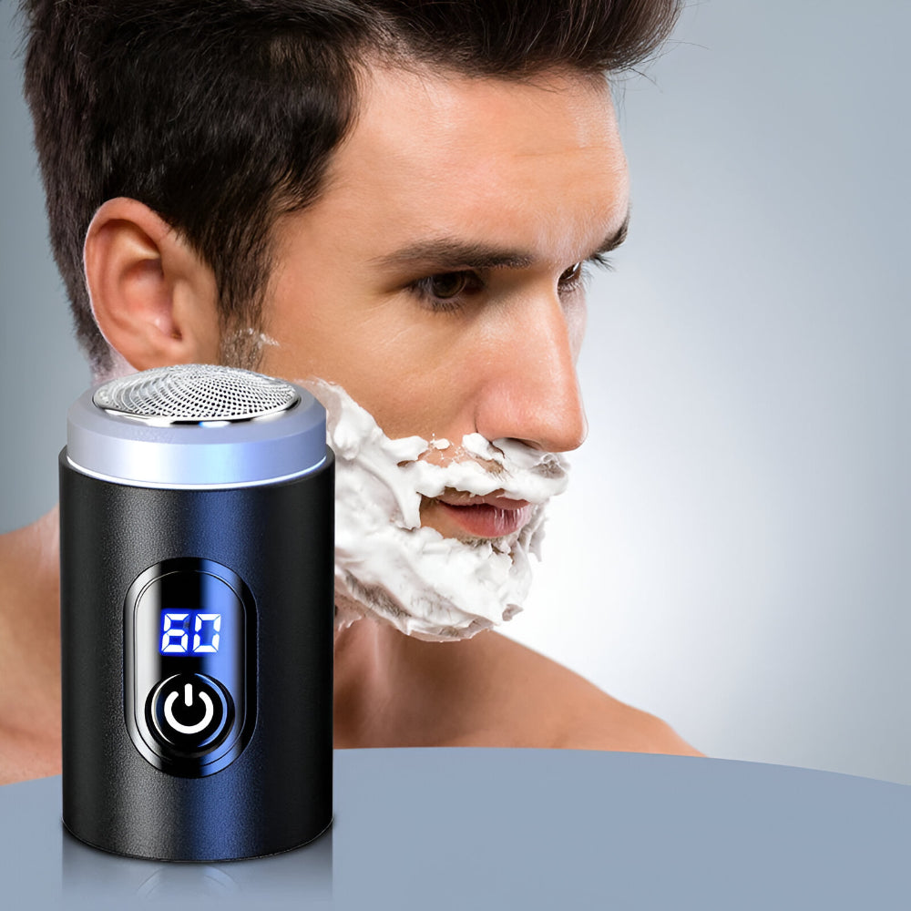 Compact Electric Razor with Digital Indicator and USB-C Charging