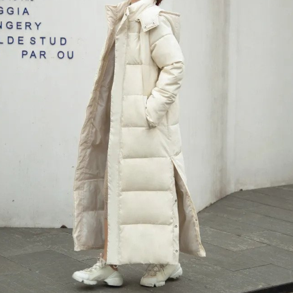 Women’s Winter Jacket | Long Quilted Coat | Cotton & Polyester Blend | Warm & Versatile Design