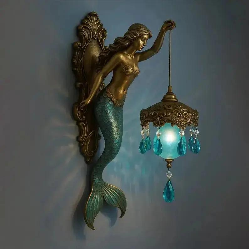 Baroque Style Wall Lamp – Romantic Mermaid Design for Home Lighting