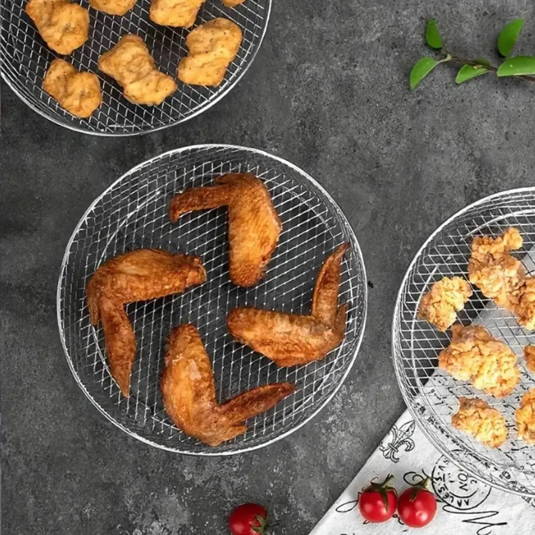 Enhanced Air Fryer Baskets with Bonus Heat-Resistant Tongs
