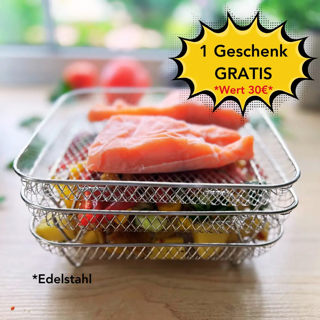 Enhanced Air Fryer Baskets with Bonus Heat-Resistant Tongs