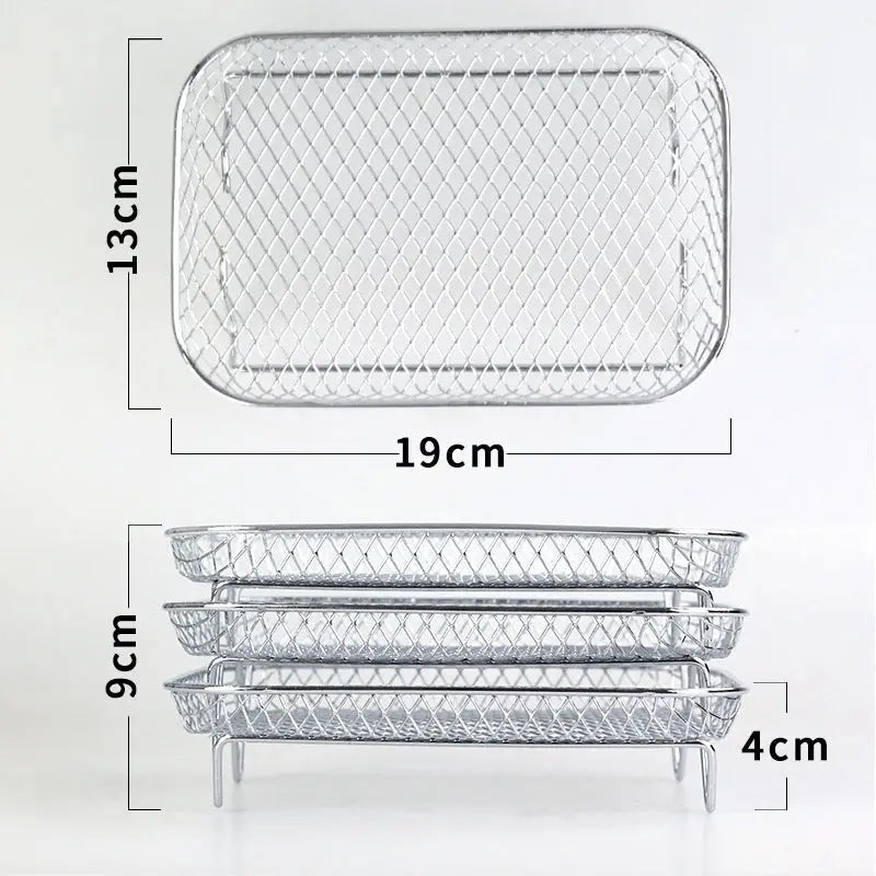 Enhanced Air Fryer Baskets with Bonus Heat-Resistant Tongs