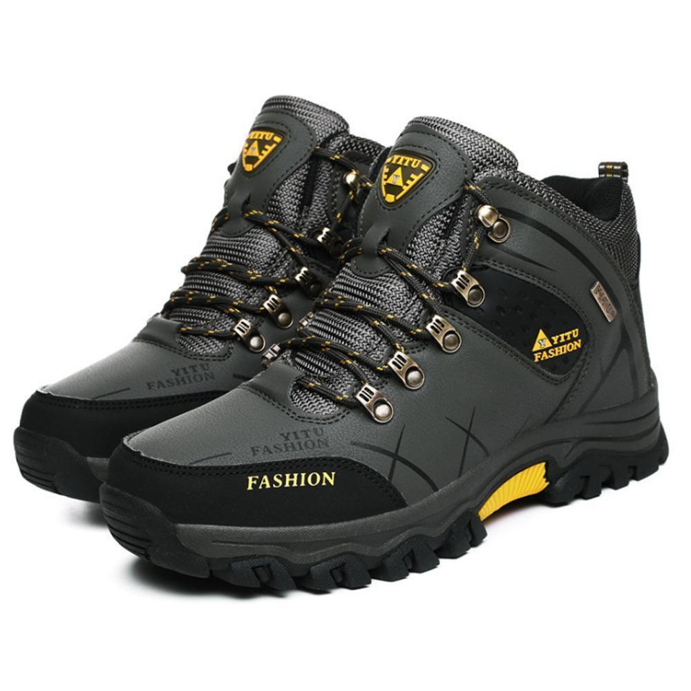 Waterproof Non-Slip Hiking Boots for Men with Fleece Lining - Winter Wear